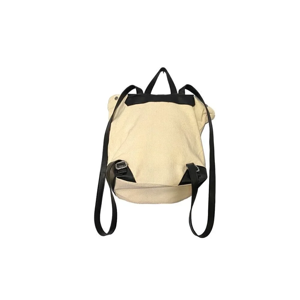 Deux Lux Canvas & Vegan Leather Backpack Adjustable Straps Interior‎ Pocket